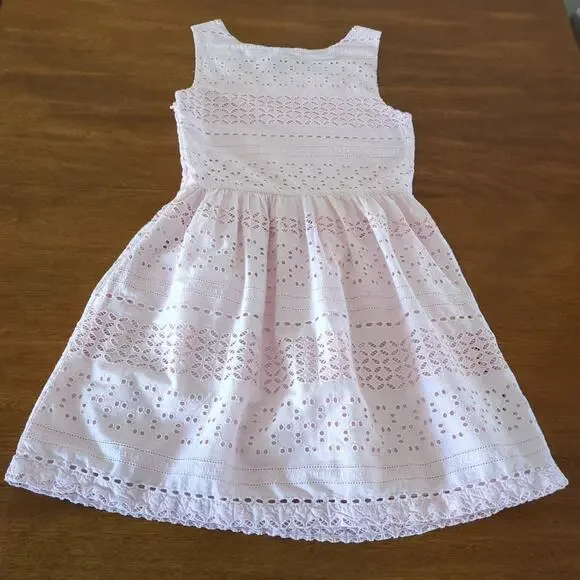 Girls pink eyelet lace tank dress Gap girls size 10 GUC - Picture 6 of 7